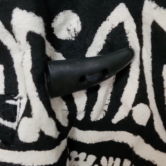 VINTAGE SamHilu black and white cotton fish tribe jacket size L - Picture 11 of 14